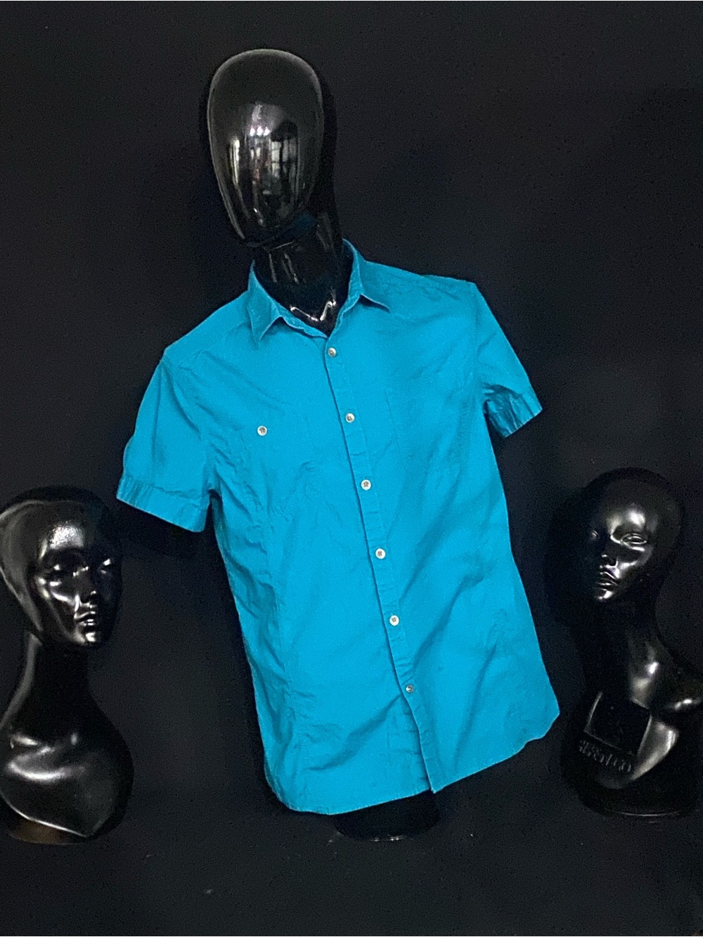 Kenneth Cole New York Short-Sleeve Button-Down Shirt - Teal